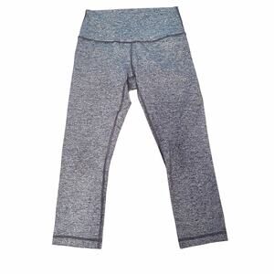 Lululemon Wunder Under Crop Hi-Rise Leggings Size 6 Heathered Gray